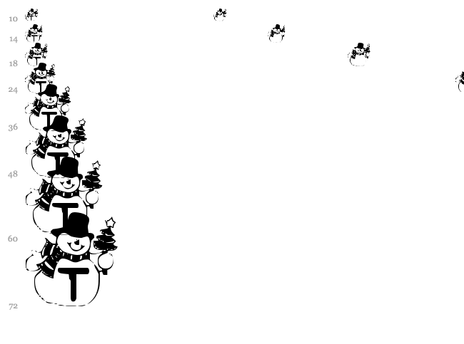 Summer's Snowman font waterfall